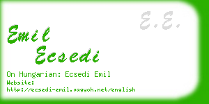 emil ecsedi business card